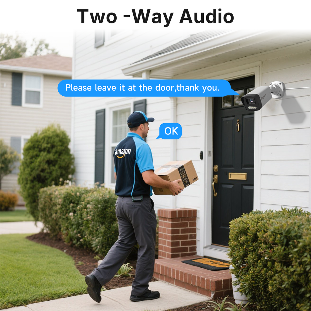 Rraycom 4CH POE Security camera system with 4 cameras with 1TB hard drive