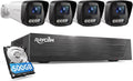 Rraycom 4CH 4MP PoE Security Camera System, Outdoor Cameras, 500GB HDD