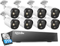 Rraycom 8CH 8MP PoE Security Camera System, Outdoor Cameras, 3TB HDD