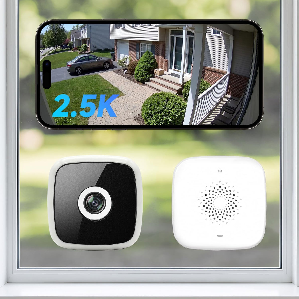 Rraycom 4MP Window Camera No Drill, 2.4G Security Camera