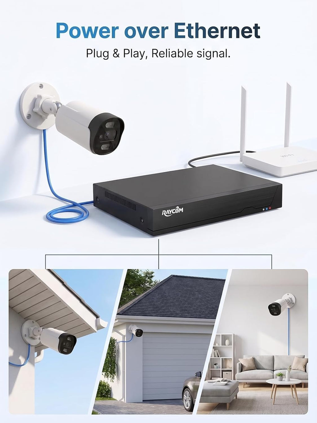 Rraycom 8CH 8MP PoE Security Camera System, Outdoor Cameras, 3TB HDD