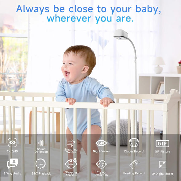 Instababy Smart Baby Monitor with Floor Stand--T1-BM