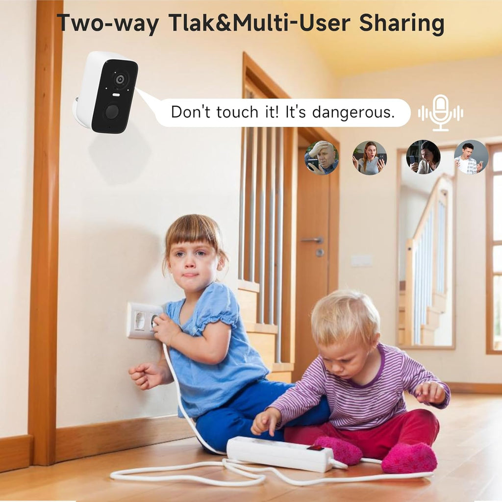 2K Wireless Outdoor Security Camera – Battery Powered, Indoor/Outdoor Surveillance for Home--C367