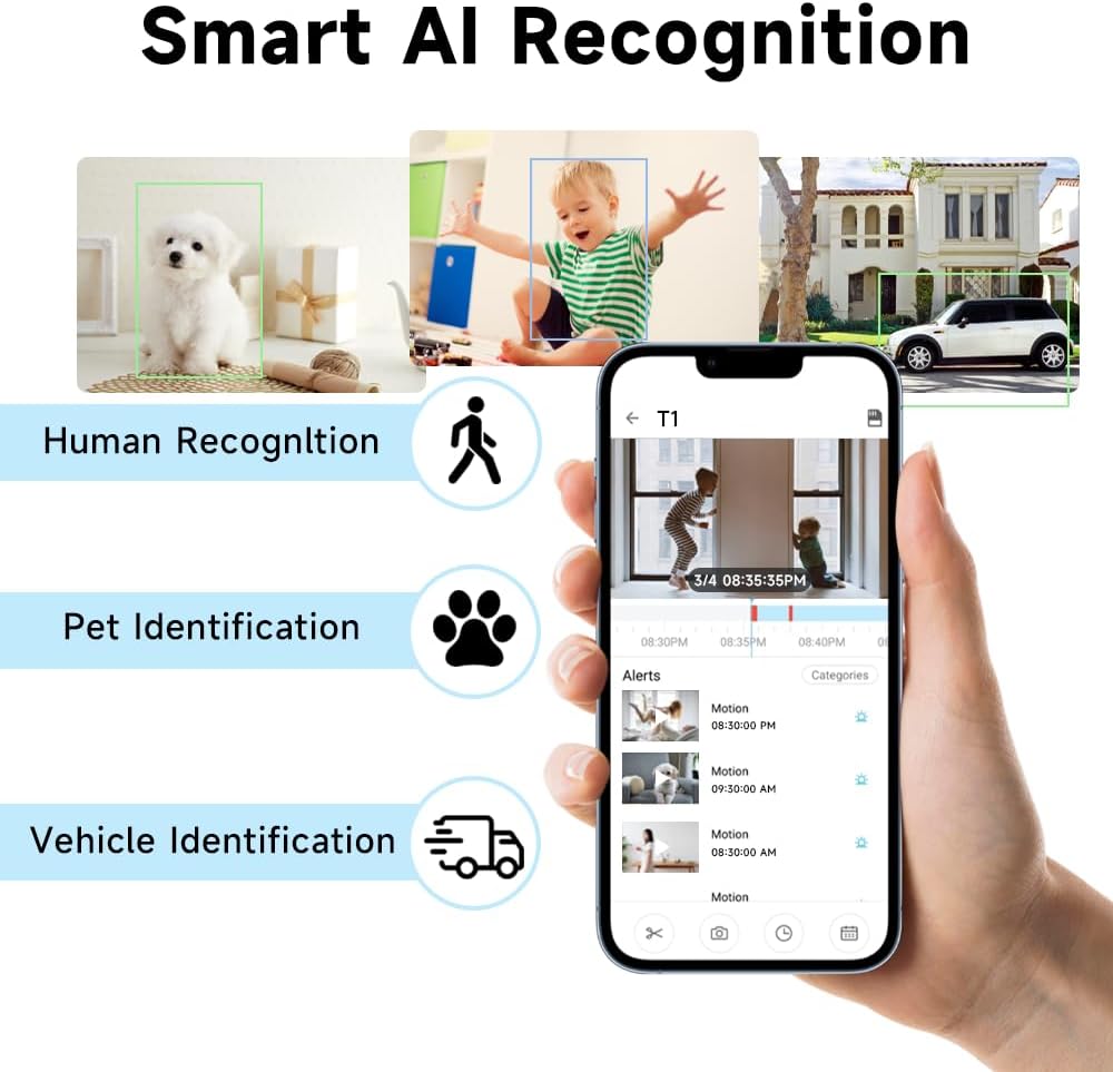 Rraycom 2K Mini T1 Cameras for Home Security