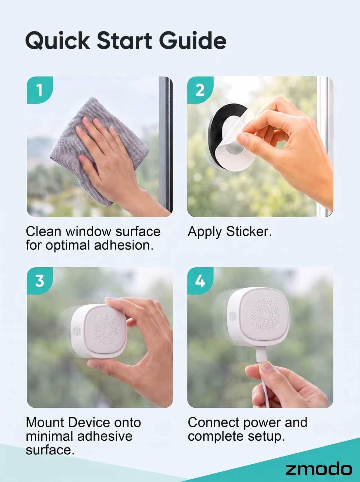 Zmodo New 4MP Window Camera No Drill, 2.4/5GHz Security Camera--PTF586