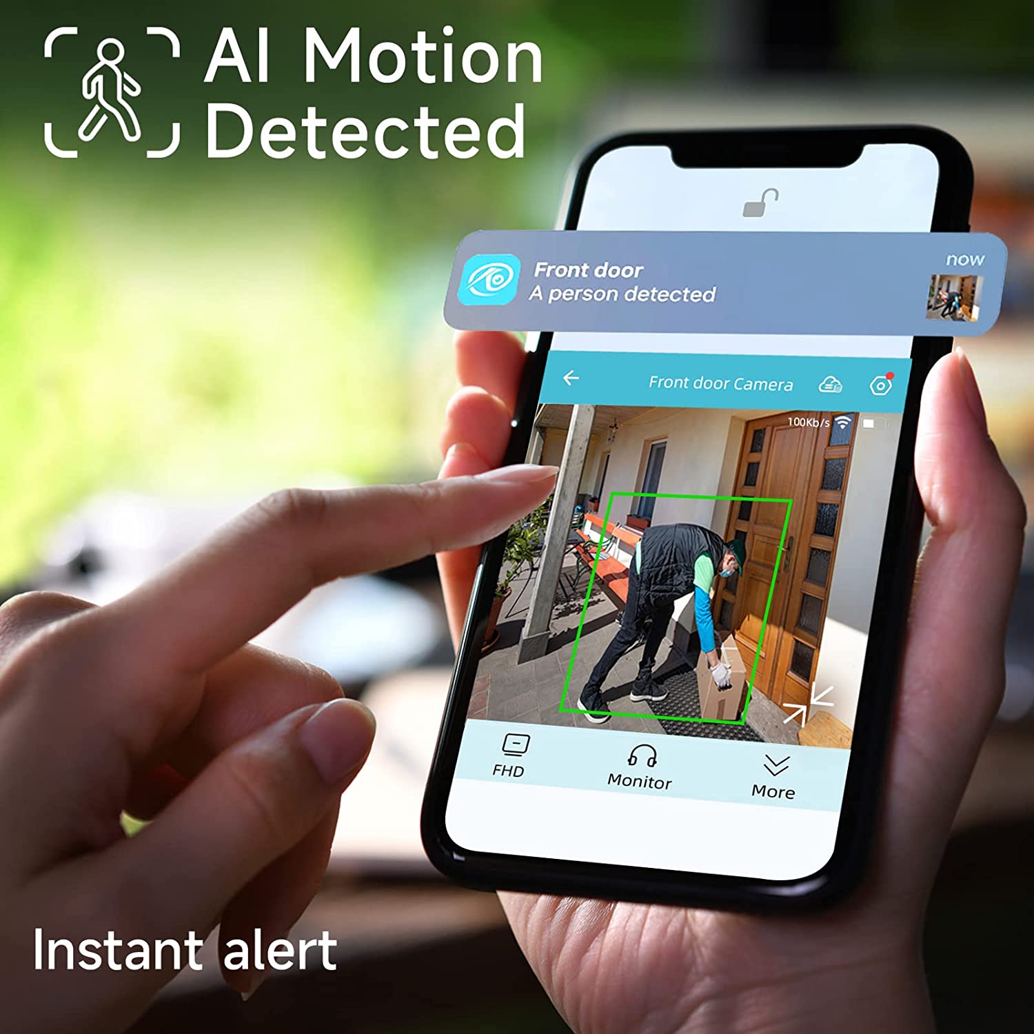 Security Cameras Outdoor Wireless, Battery Powered Wire-Free Spotlight Camera, 2K Video, 2 Way Audio, AI Motion Detection, Color Night Vision, Cloud/SD(up to 256G), Works with Alexa, Black