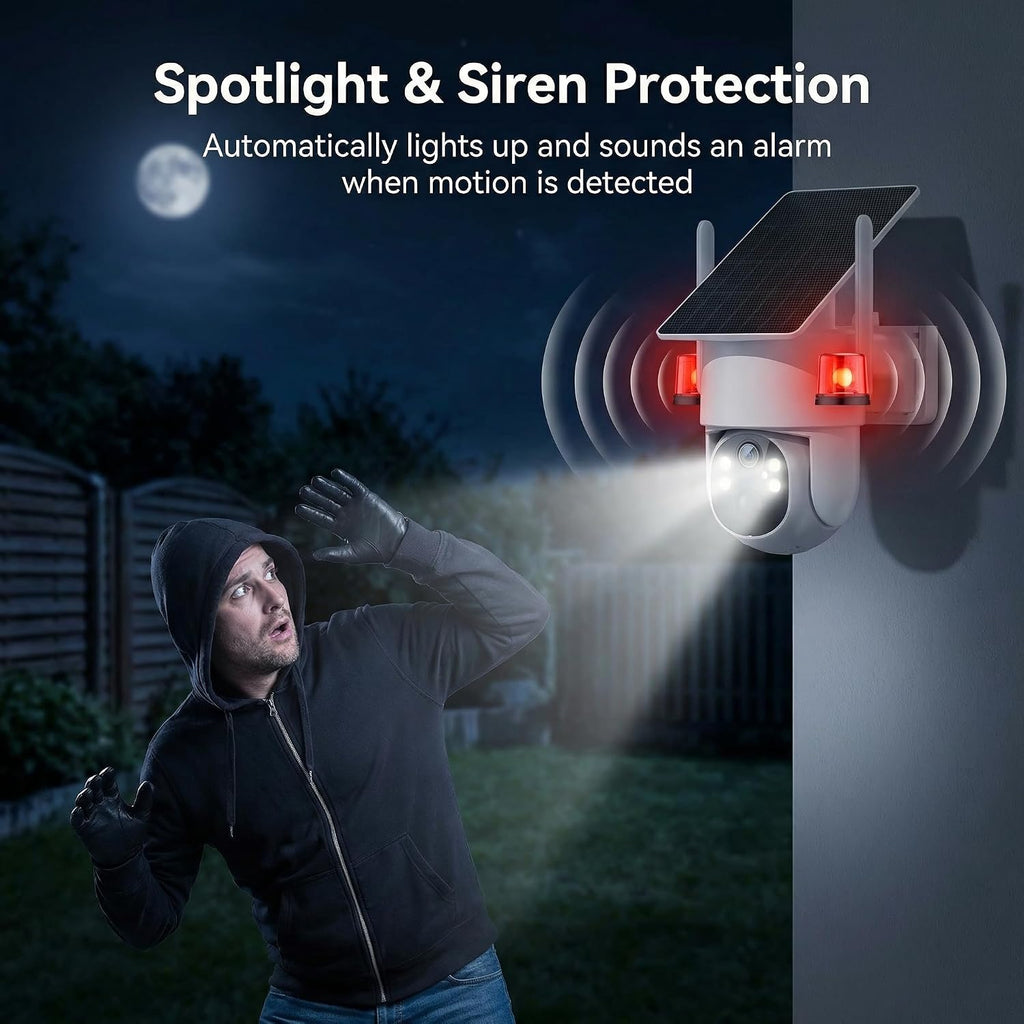 4MP Wireless Security Camera System, 2-Pack Solar Outdoor Cameras with Base Station