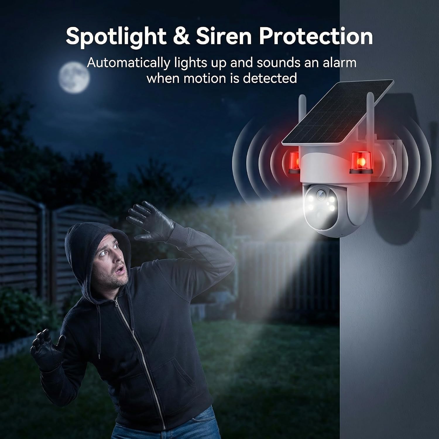 4MP Wireless Security Camera System, 2-Pack Solar Outdoor Cameras with Base Station