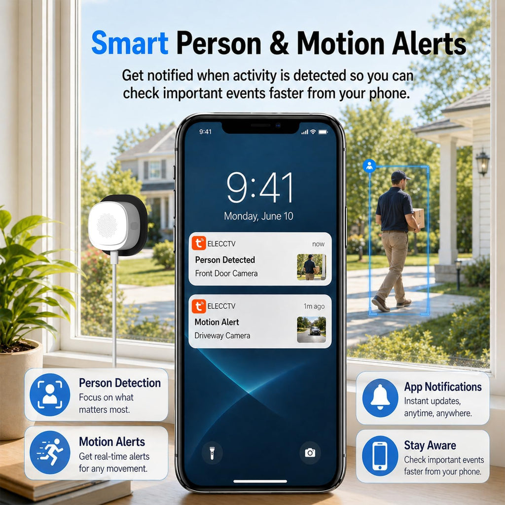 4MP 2.5K Window security Camera, 2.4G/5GHz WiFi No Drill Install-PT586