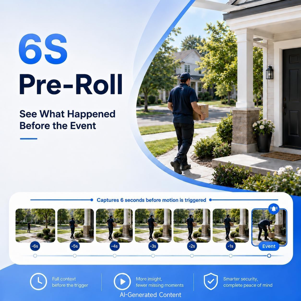 2.5K Window Camera Wireless,No-Drill Install,2.4GHz & 5GHz WiFi Indoor Cameras 6s Pre-Roll, Battery Powered,