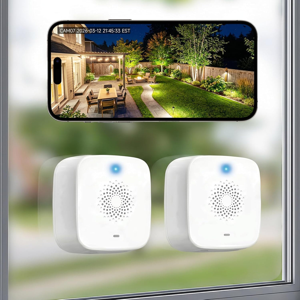 Rraycom 4MP Window Camera 2Pack No Drill, 2.4/5GHz Security Camera