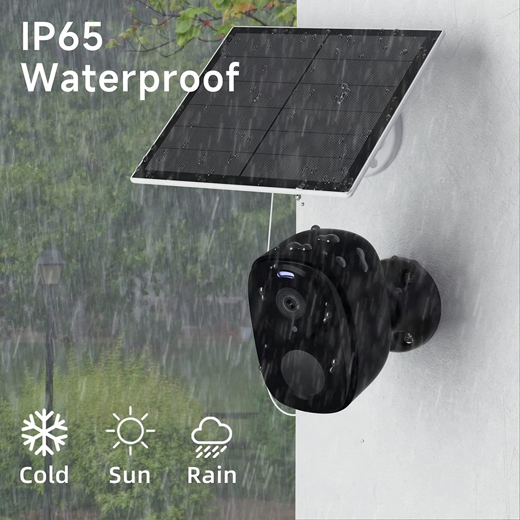 Security Camera Wireless Outdoor with Solar Panel-2K Battery Powered Security Cameras for Home Security, Color Night Vision, AI Motion Detection, 2-Way Talk, SD Card/Cloud Storage, Works with Alexa