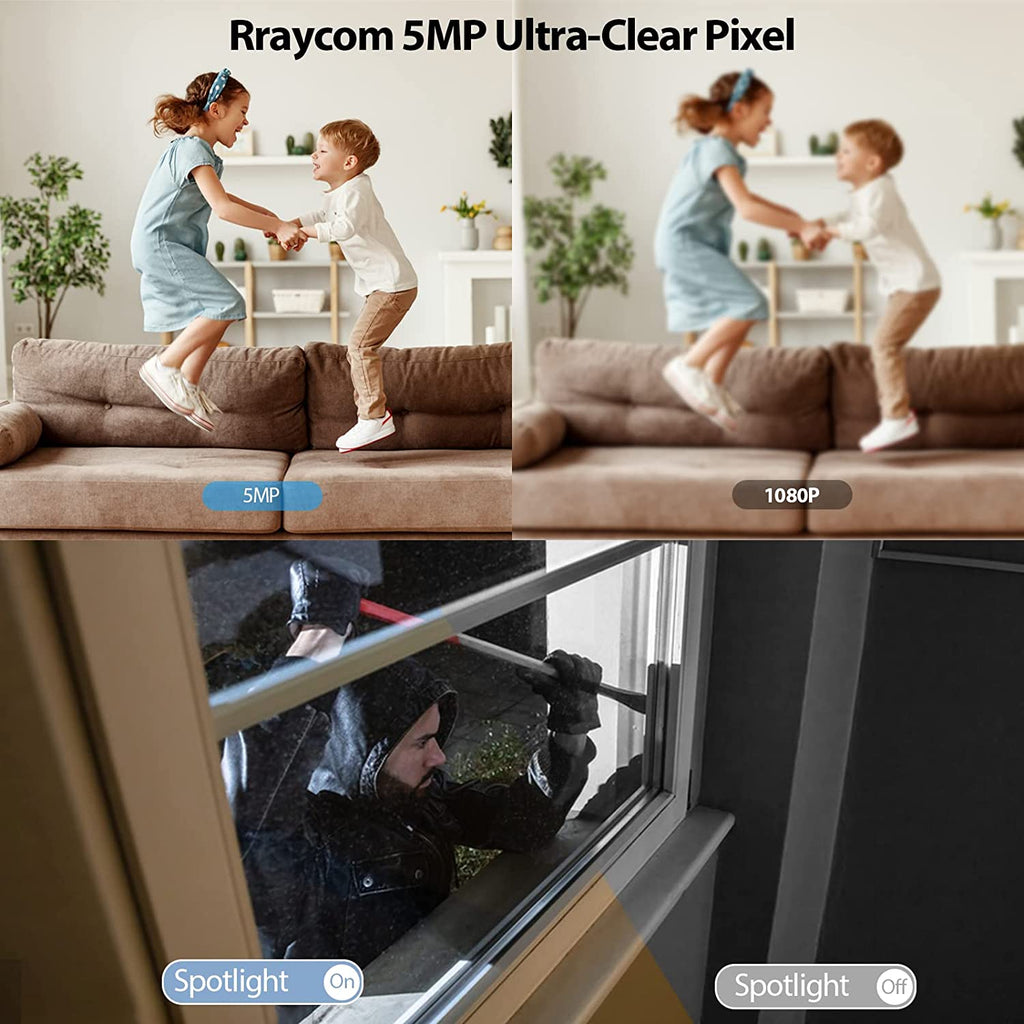 Rraycom 5MP Security Battery Cameras --BW4N