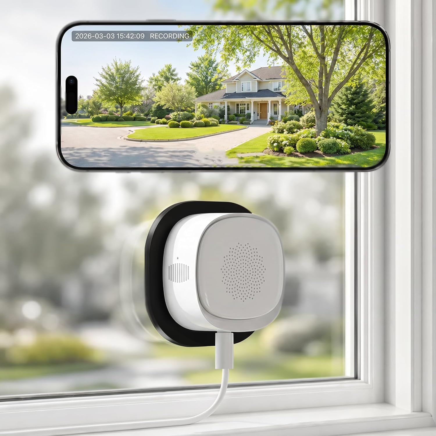 4MP 2.5K Window security Camera, 2.4G/5GHz WiFi No Drill Install-PT586