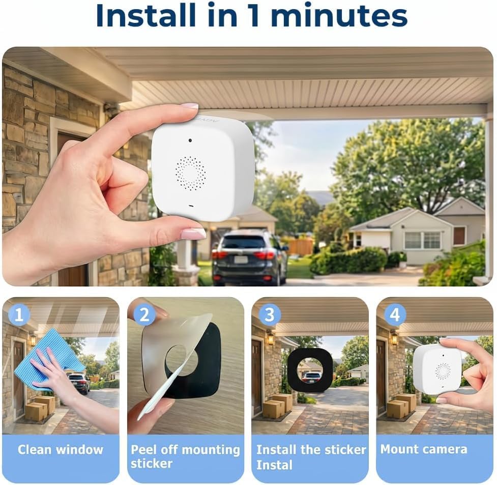 Rraycom 4MP Window Camera 2Pack No Drill, 2.4/5GHz Security Camera