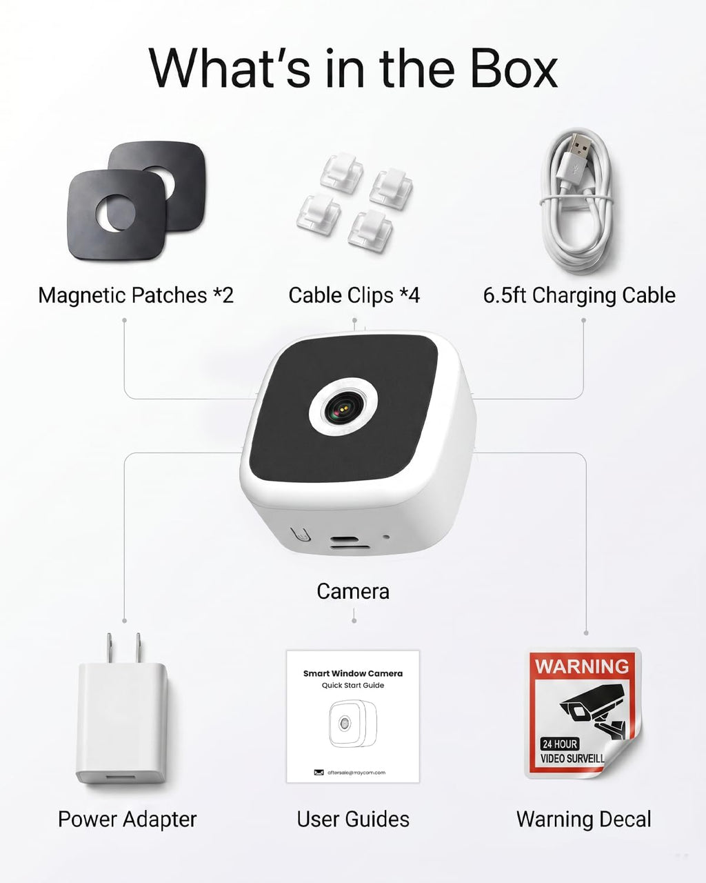 Rraycom 4MP Window Camera No Drill, 2.4G Security Camera