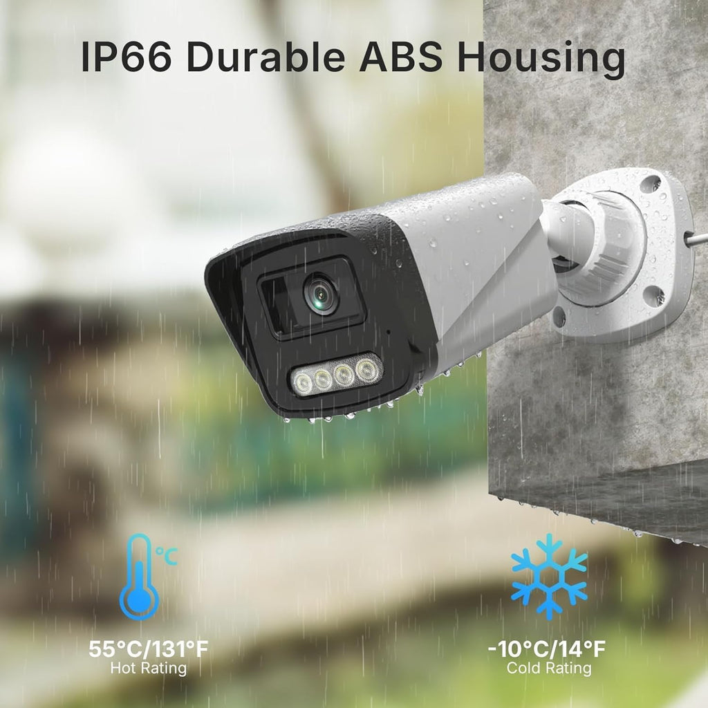 Rraycom 4CH 4MP PoE Security Camera System, Outdoor Cameras, 500GB HDD