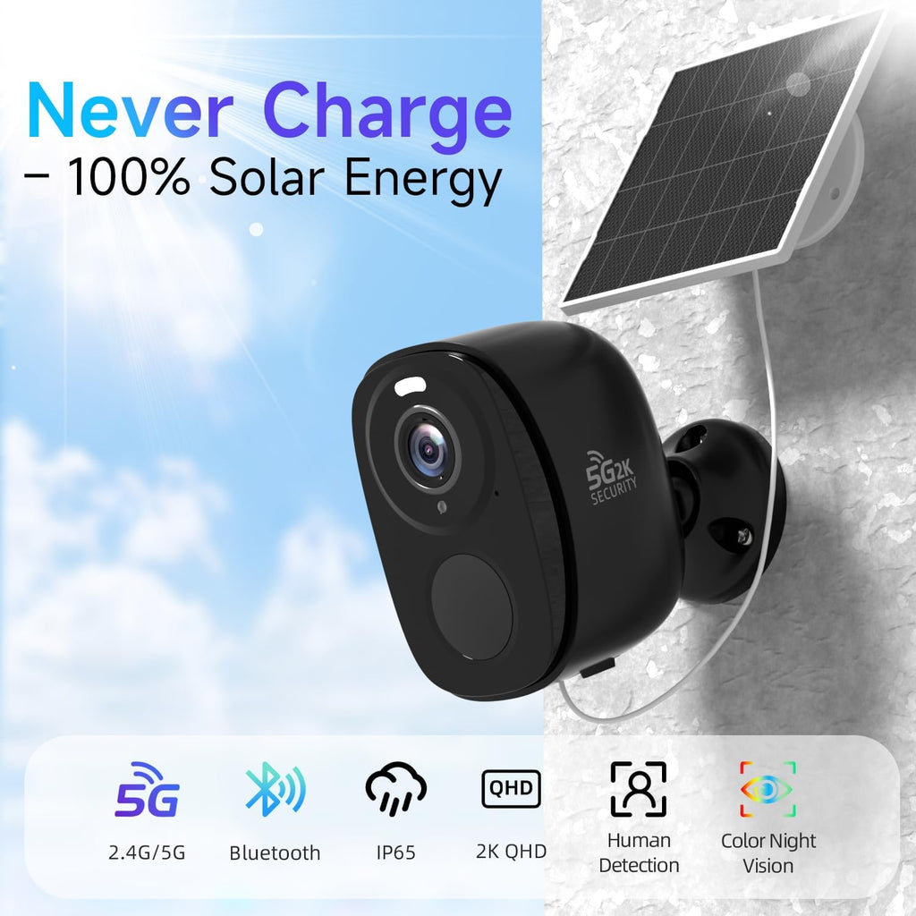 5G/2.4G Solar Security Cameras Wireless Outdoor,Wifi Camera for Outdoor Surveillance--W1SP